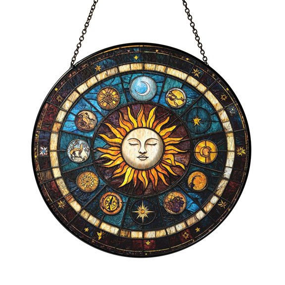 Lunar Space Scene Acrylic Window Hanging Decor