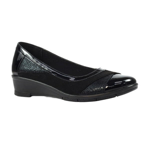 Lunar Womens Faux Leather Wedge Shoes