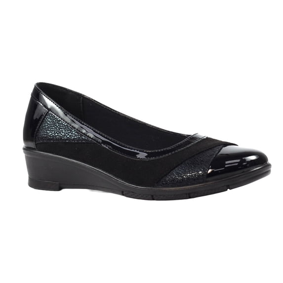 Lunar Womens Faux Leather Wedge Shoes