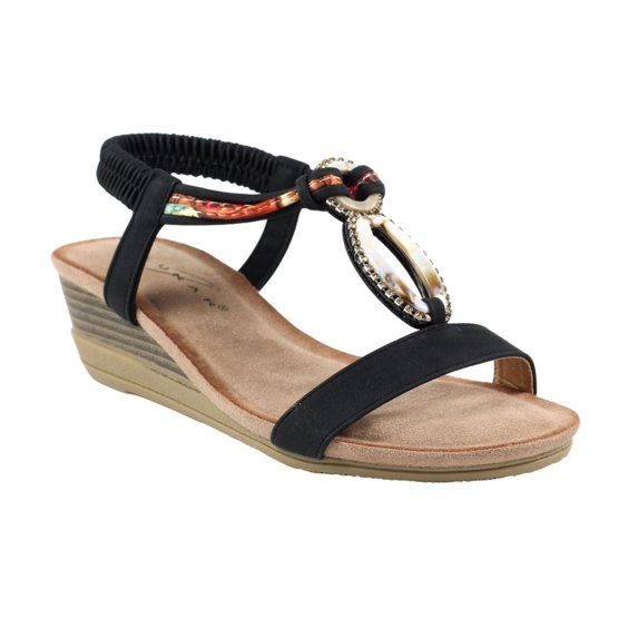 Lunar Womens Genoa Wedge Sandals