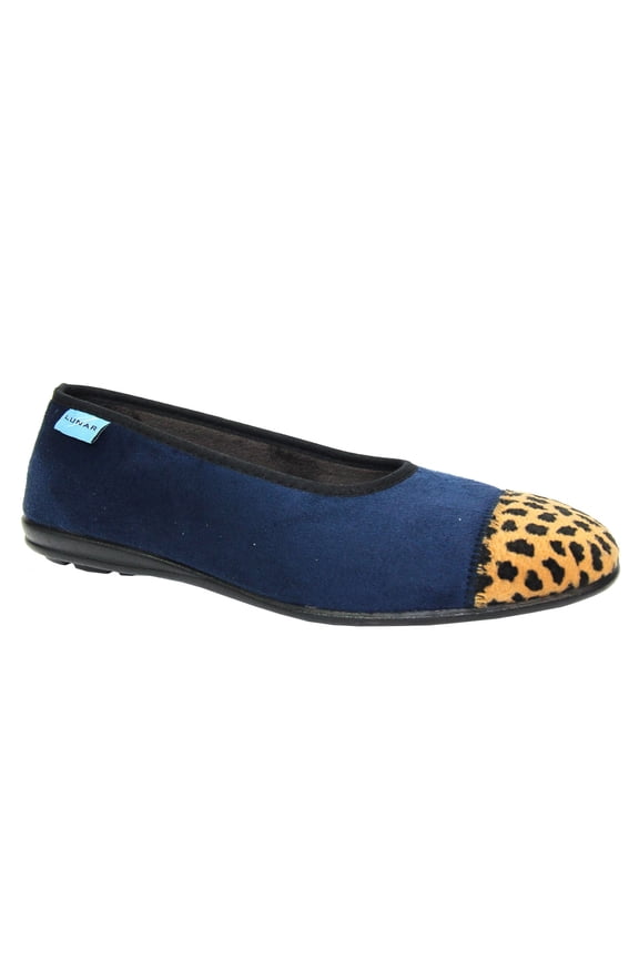 Lunar Womens Jessie Leopard Print Slippers