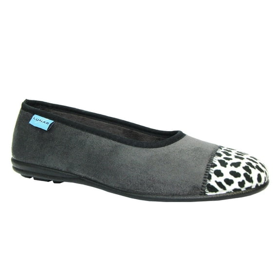 Lunar Womens Jessie Leopard Print Slippers