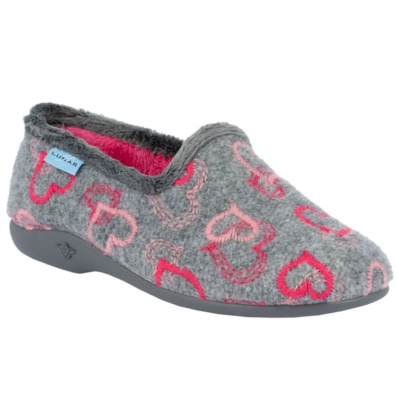 Lunar Womens Jolly Hearts Slippers