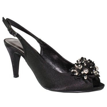 Fuzzy - FUZZY Emily Women Wide Width Pointed Toe Square Studded Top Liner Slip-O