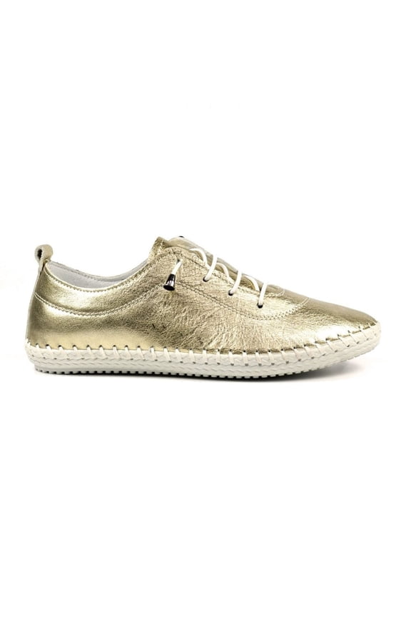 Lunar Womens St Ives Metallic Leather Sneakers