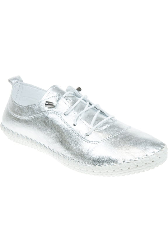 Lunar Womens St Ives Metallic Leather Sneakers