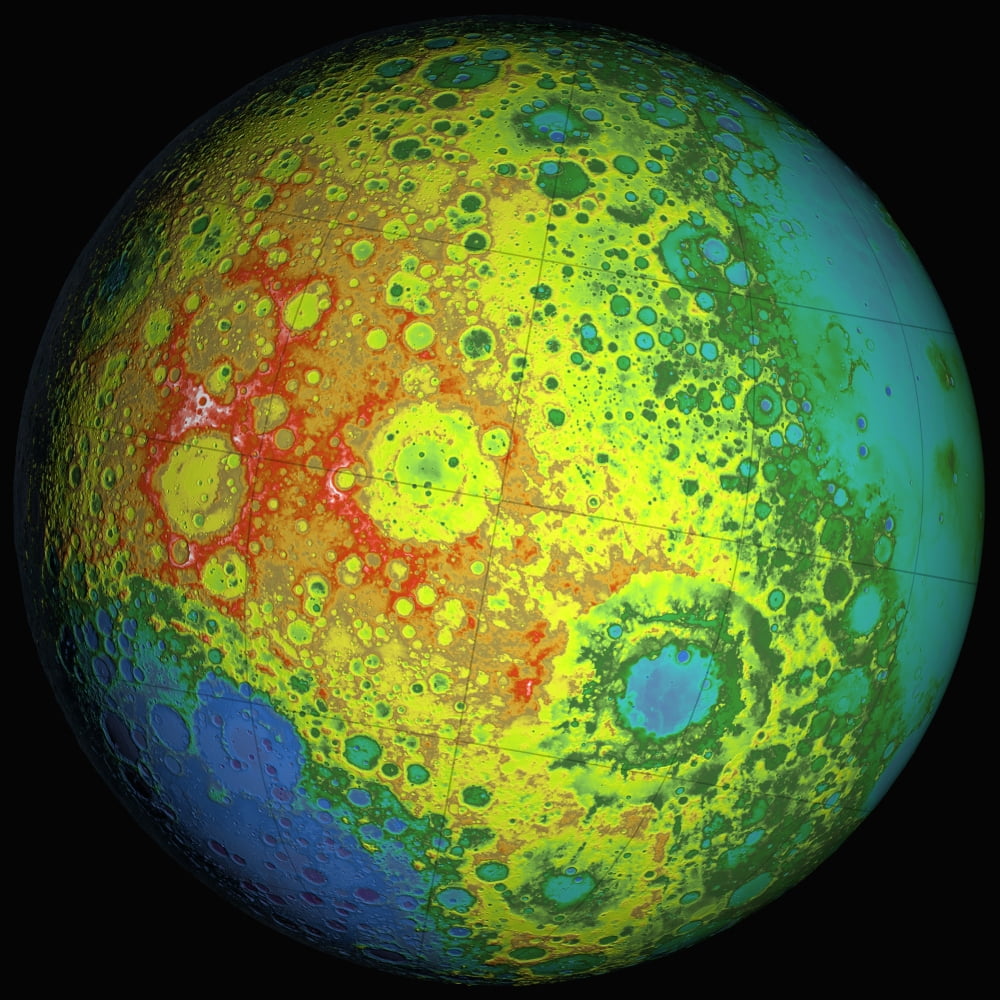 Lunar topography globe Canvas Art - Stocktrek Images (28 x 28)