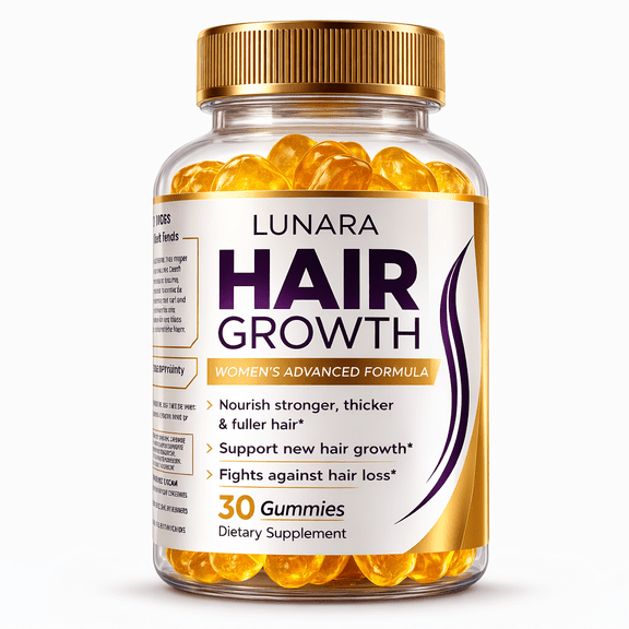 Lunara Hair Growth + Vitamins, Collagen & Biotin to Support Hair Loss | Advanced Gummy Supplement for Women, 1 Month Supply