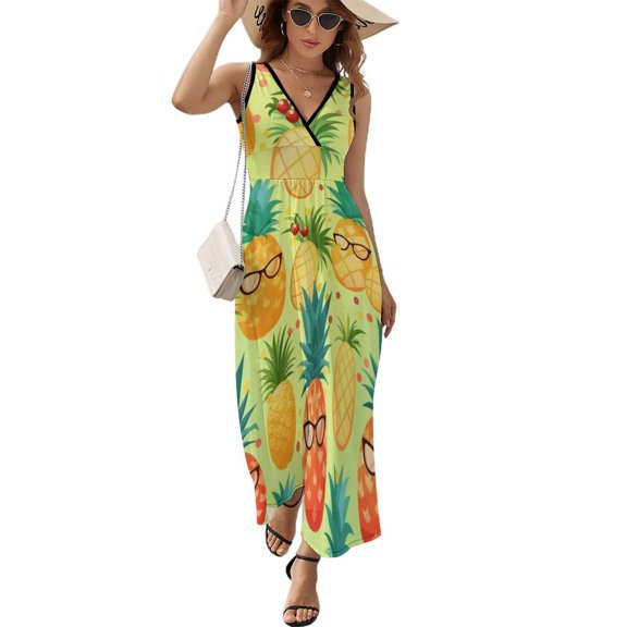 Lunarable Pineapple Art Sleeveless Dress Women's Summer Suit Dresses for Women 2025 Luxury Party Dress