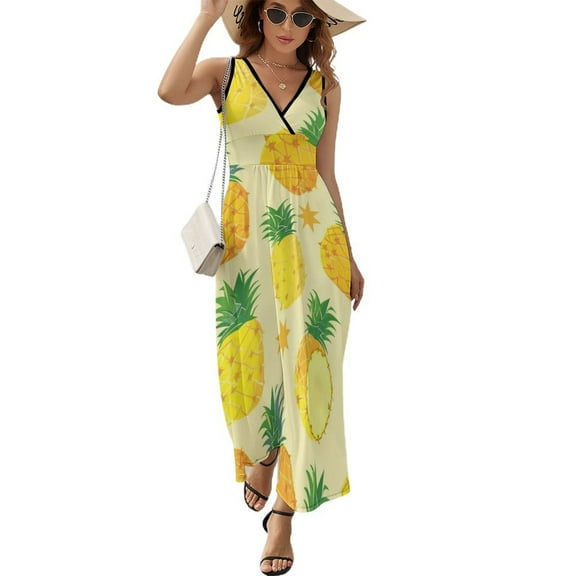 Lunarable Pineapple Art Sleeveless Dress Women's Summer Suit Dresses for Women 2025 Luxury Party Dress