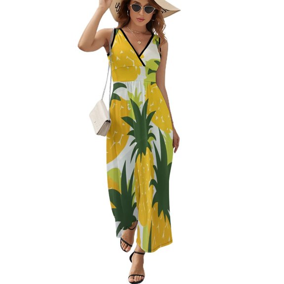 Lunarable Pineapple Art Sleeveless Dress Women's Summer Suit Dresses for Women 2025 Luxury Party Dress