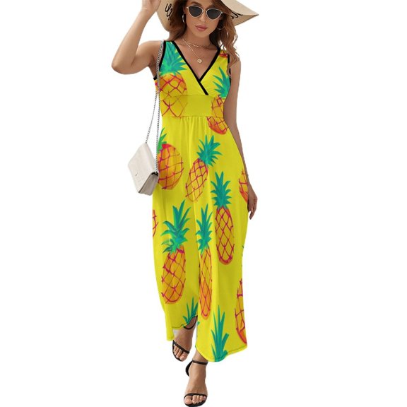 Lunarable Pineapple Art Sleeveless Dress Women's Summer Suit Dresses for Women 2025 Luxury Party Dress