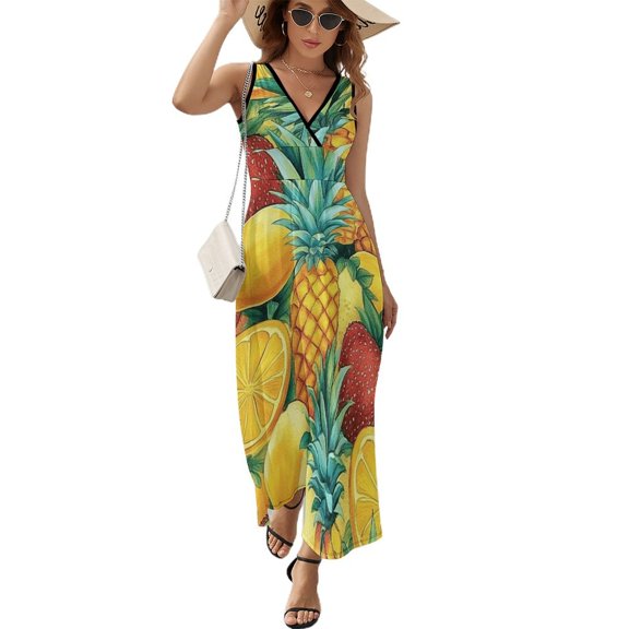 Lunarable Pineapple Art Sleeveless Dress Women's Summer Suit Dresses for Women 2025 Luxury Party Dress