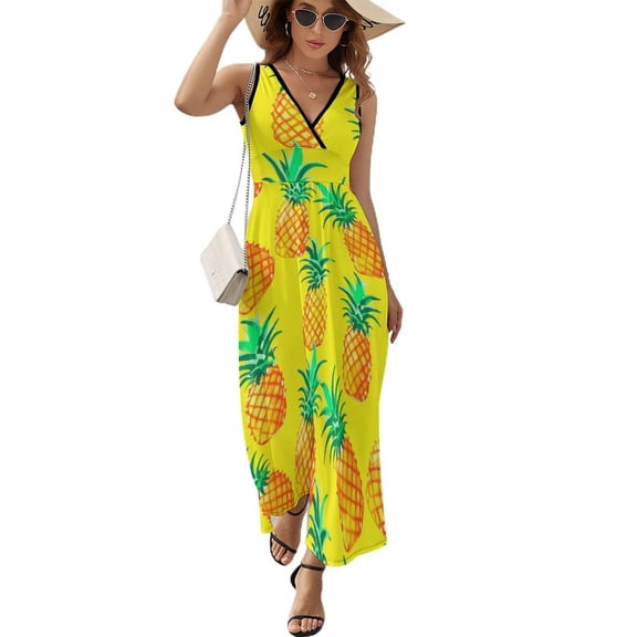 Lunarable Pineapple Art Sleeveless Dress Women's Summer Suit Dresses for Women 2025 Luxury Party Dress