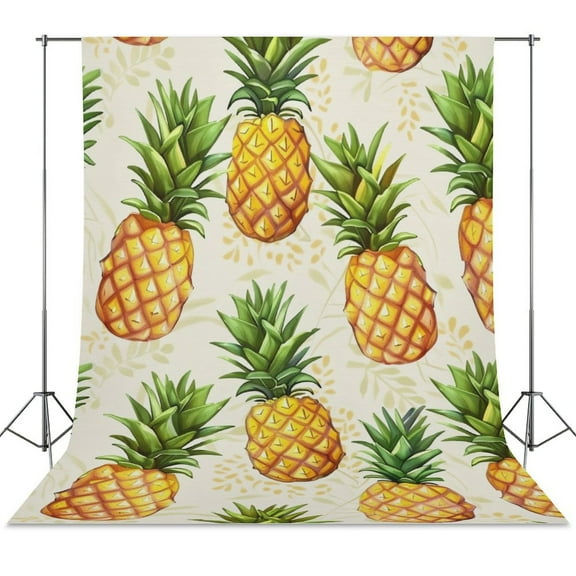 Lunarable Pineapple Backdrop Background for Photography Photo Booth Backdrop for Photoshoot Background Screen Video Recording Parties Curtain