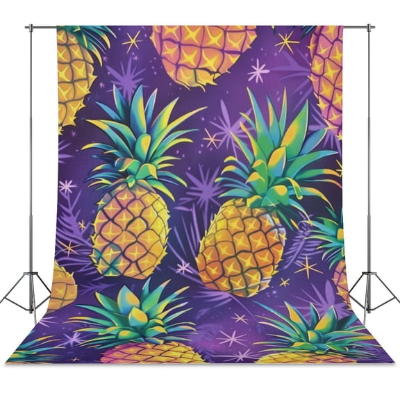 Lunarable Pineapple Backdrop Background for Photography Photo Booth Backdrop for Photoshoot Background Screen Video Recording Parties Curtain