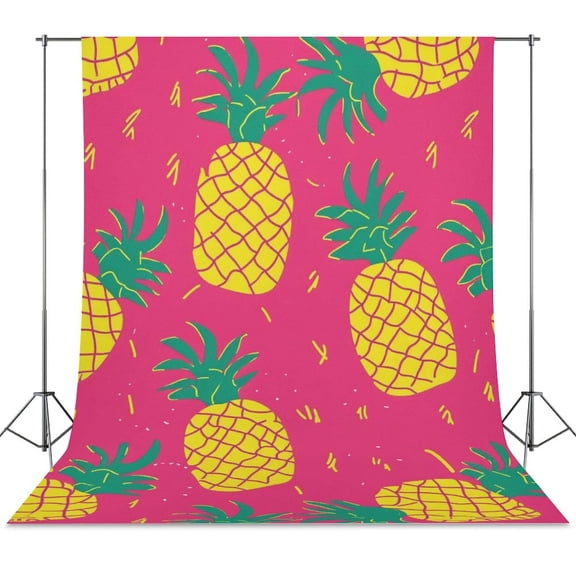 Lunarable Pineapple Backdrop Background for Photography Photo Booth Backdrop for Photoshoot Background Screen Video Recording Parties Curtain
