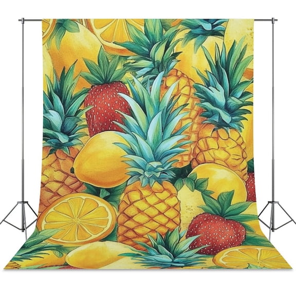 Lunarable Pineapple Backdrop Background for Photography Photo Booth Backdrop for Photoshoot Background Screen Video Recording Parties Curtain