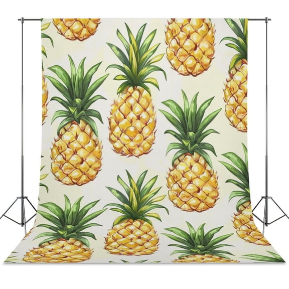 Lunarable Pineapple Backdrop Background for Photography Photo Booth Backdrop for Photoshoot Background Screen Video Recording Parties Curtain