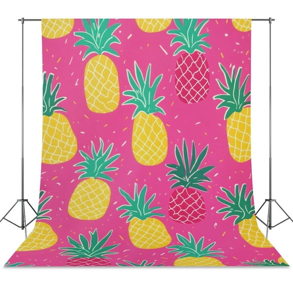 Lunarable Pineapple Backdrop Background for Photography Photo Booth Backdrop for Photoshoot Background Screen Video Recording Parties Curtain