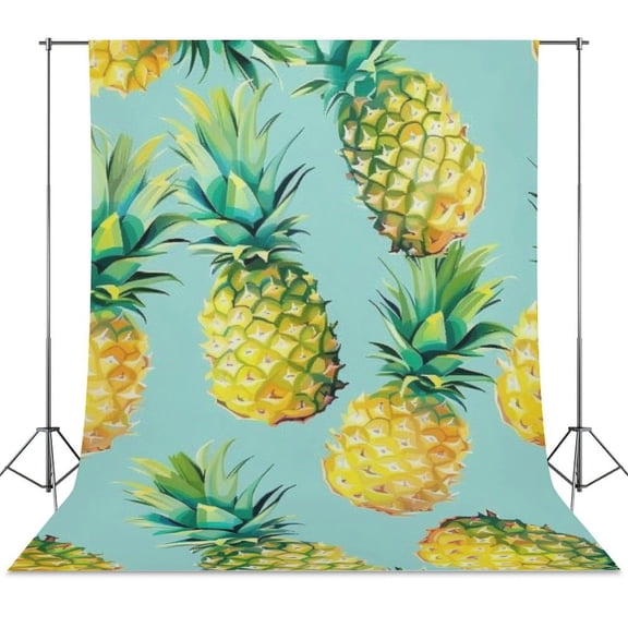 Lunarable Pineapple Backdrop Background for Photography Photo Booth Backdrop for Photoshoot Background Screen Video Recording Parties Curtain