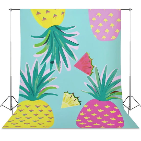 Lunarable Pineapple Backdrop Background for Photography Photo Booth Backdrop for Photoshoot Background Screen Video Recording Parties Curtain