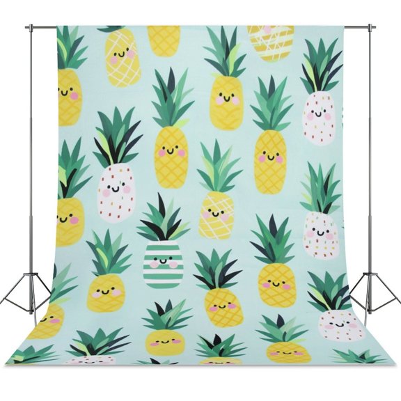 Lunarable Pineapple Backdrop Background for Photography Photo Booth Backdrop for Photoshoot Background Screen Video Recording Parties Curtain