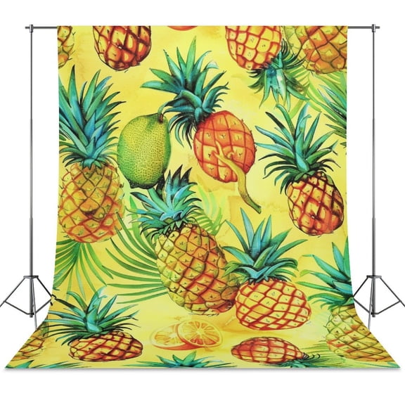 Lunarable Pineapple Backdrop Background for Photography Photo Booth Backdrop for Photoshoot Background Screen Video Recording Parties Curtain