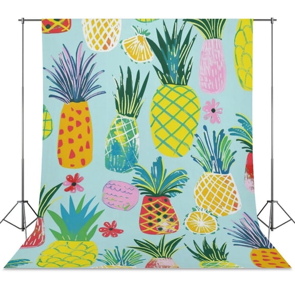 Lunarable Pineapple Backdrop Background for Photography Photo Booth Backdrop for Photoshoot Background Screen Video Recording Parties Curtain