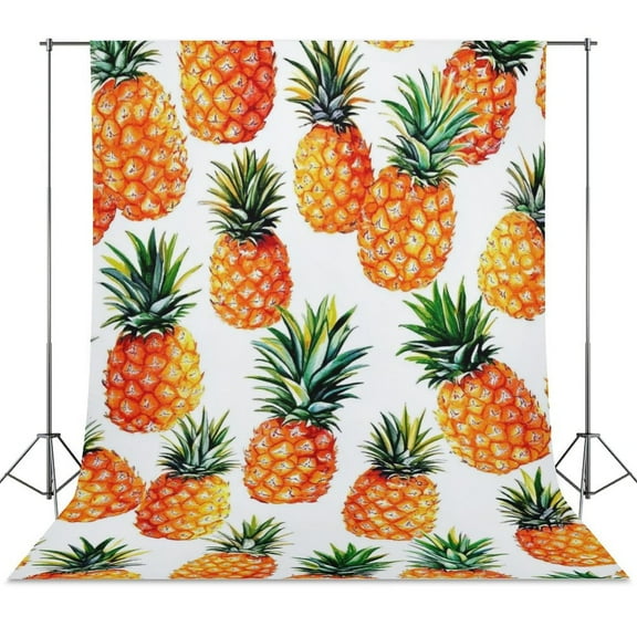 Lunarable Pineapple Backdrop Background for Photography Photo Booth Backdrop for Photoshoot Background Screen Video Recording Parties Curtain