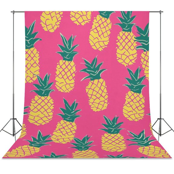 Lunarable Pineapple Backdrop Background for Photography Photo Booth Backdrop for Photoshoot Background Screen Video Recording Parties Curtain