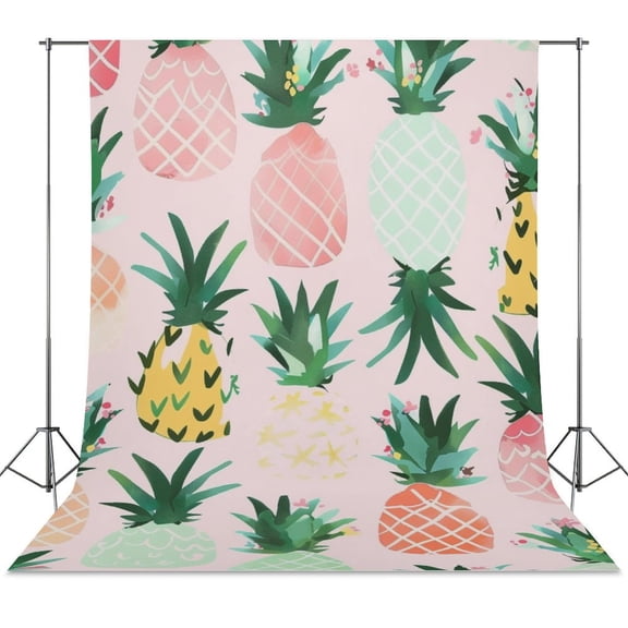Lunarable Pineapple Backdrop Background for Photography Photo Booth Backdrop for Photoshoot Background Screen Video Recording Parties Curtain