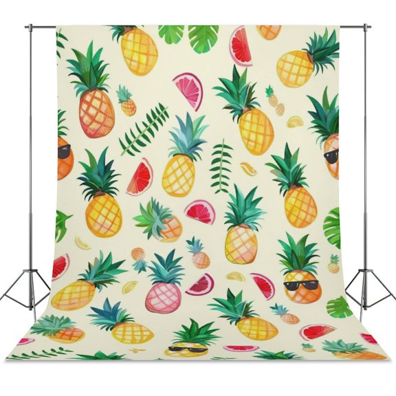 Lunarable Pineapple Backdrop Background for Photography Photo Booth Backdrop for Photoshoot Background Screen Video Recording Parties Curtain