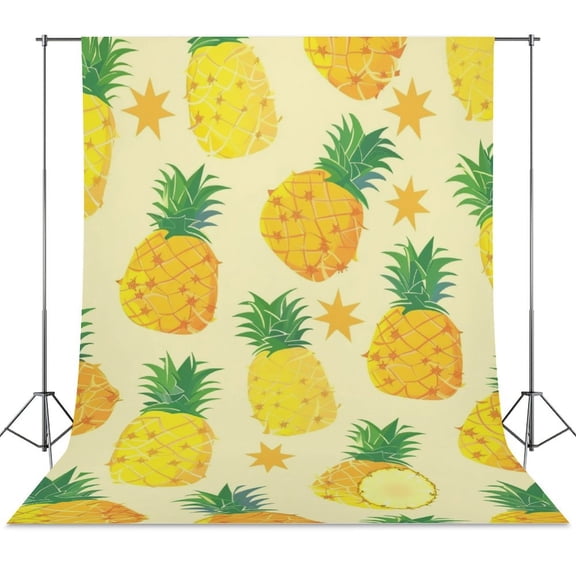 Lunarable Pineapple Backdrop Background for Photography Photo Booth Backdrop for Photoshoot Background Screen Video Recording Parties Curtain