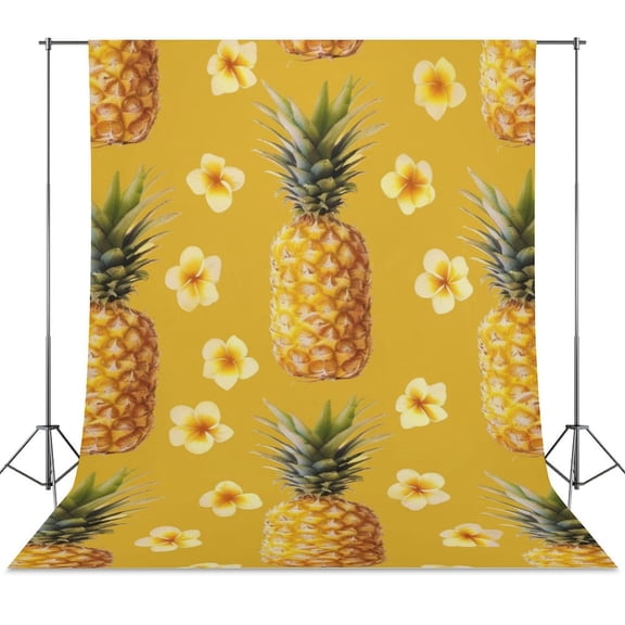 Lunarable Pineapple Backdrop Background for Photography Photo Booth Backdrop for Photoshoot Background Screen Video Recording Parties Curtain