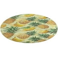 thumbnail image 1 of Lunarable Pineapple Floral Medallion Round Rug - Small Round Area Rug, Soft Non-Slip Machine Washable Bedroom Mat Indoor Accent Entry Carpet for Office Desk Dorm Hallway, 1 of 6
