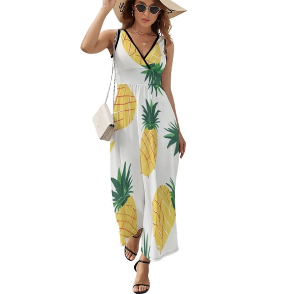 Lunarable Pineapple Pattern Design Sleeveless Dress Summer Clothes for Women Women's Clothing 2025