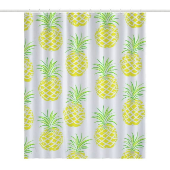 Lunarable Pineapple Shower Curtain Cloth Fabric Bathroom Decor with Hooks