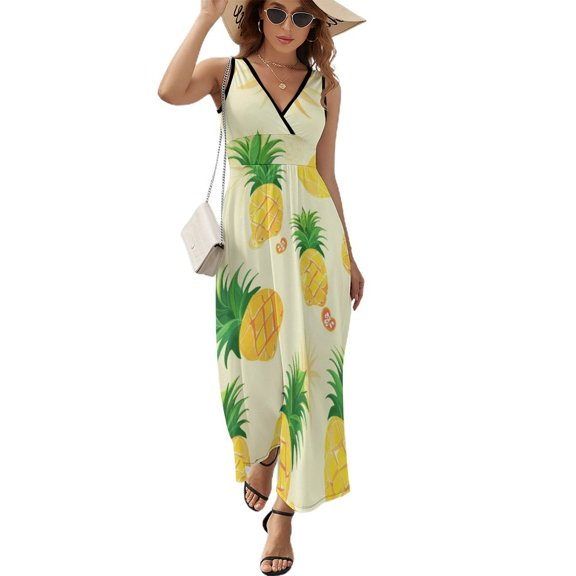 Lunarable Pineapple Sleeveless Dress Female Clothing Dress Women Summer 2025 Dress