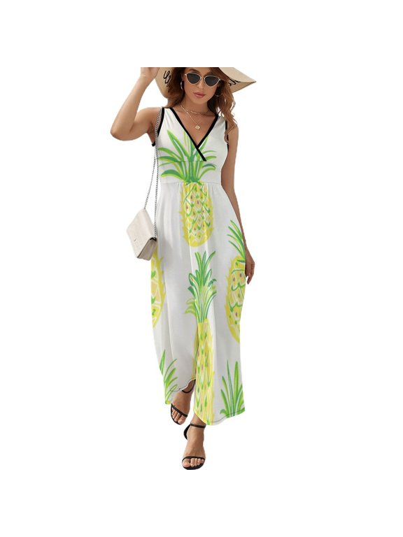 Lunarable Pineapple Sleeveless Dress Female Clothing Dress Women Summer 2025 Dress