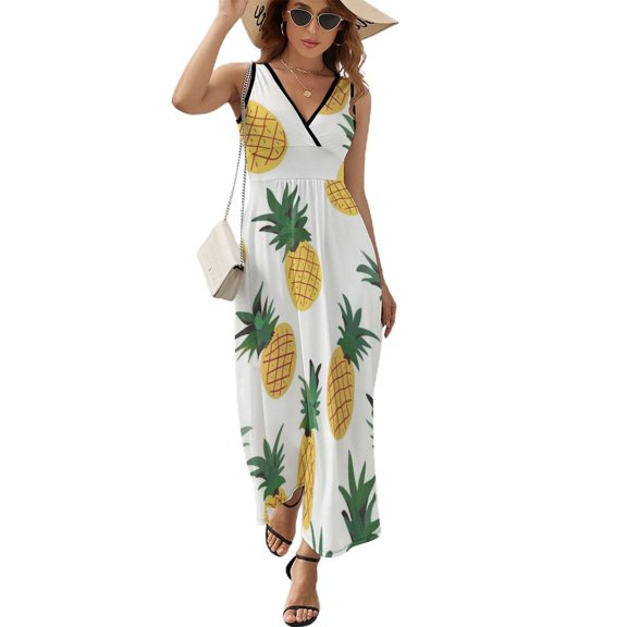 Lunarable Pineapple Sleeveless Dress Female Clothing Dress Women Summer 2025 Dress