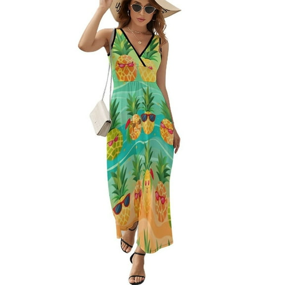 Lunarable Pineapple Sleeveless Dress Female Clothing Dress Women Summer 2025 Dress