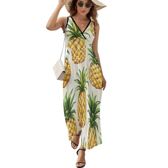 Lunarable Pineapple Sleeveless Dress Female Clothing Dress Women Summer 2025 Dress