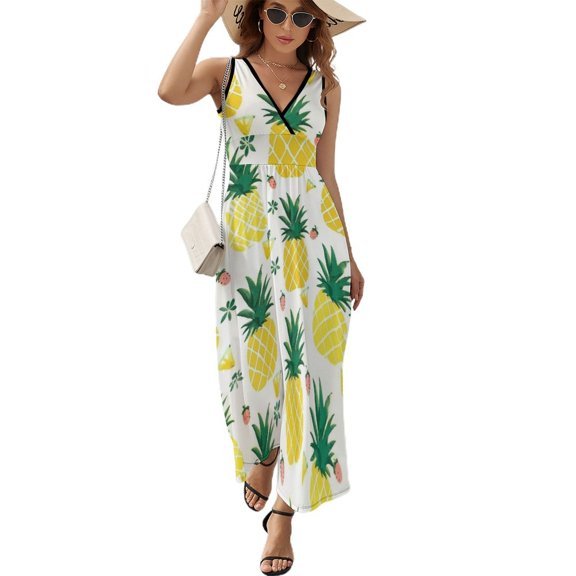 Lunarable Pineapple Sleeveless Dress Female Clothing Dress Women Summer 2025 Dress