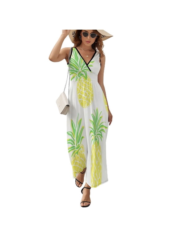 Lunarable Pineapple Sleeveless Dress Female Clothing Dress Women Summer 2025 Dress
