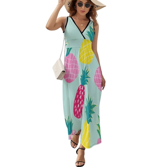 Lunarable Pineapple Sleeveless Dress Woman Fashion Long Dresses Women's Summer Suit Dress 2025