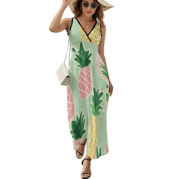 Lunarable Pineapple Sleeveless Dress Woman Fashion Long Dresses Women's Summer Suit Dress 2025
