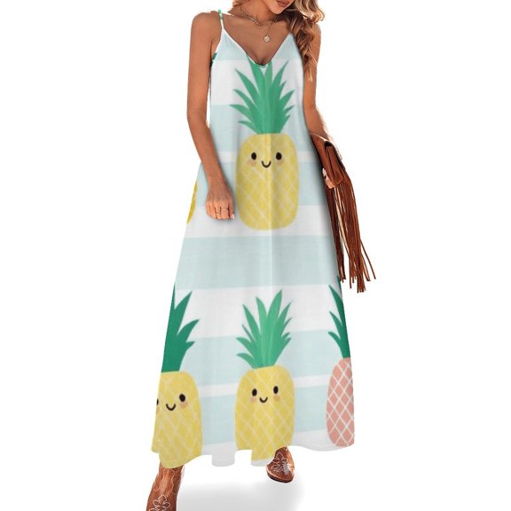 Lunarable Pineapple Sleeveless Dress Women's Luxury Party Dress Birthday Dresses for Women