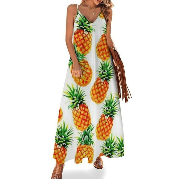 Lunarable Pineapple Sleeveless Dress Women's Luxury Party Dress Birthday Dresses for Women