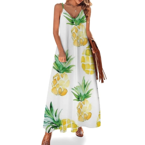 Lunarable Pineapple Sleeveless Dress Women's Luxury Party Dress Birthday Dresses for Women